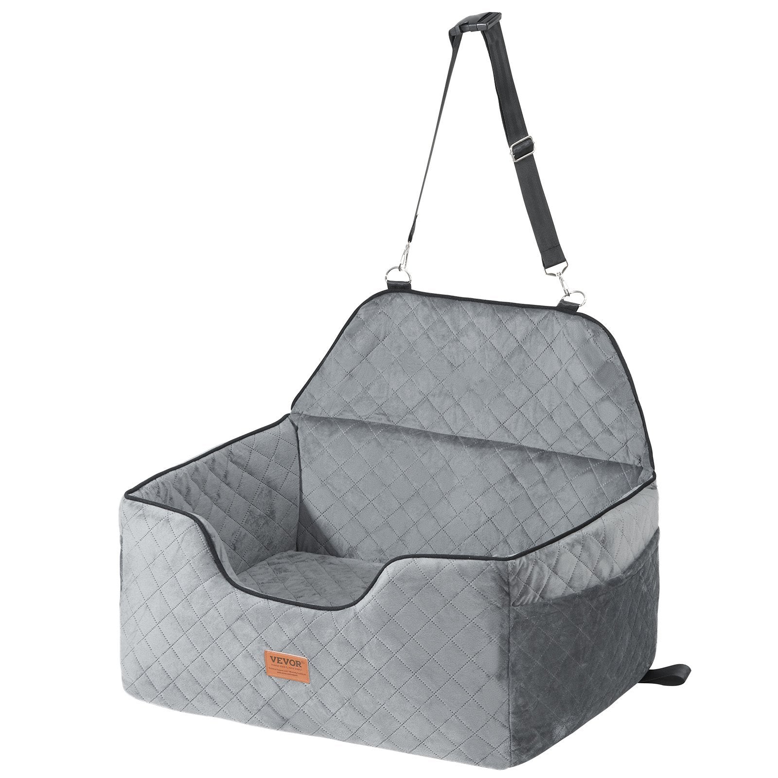 Dog Booster Car Seat Small Medium Large Dog Up To 55 Lbs Gray