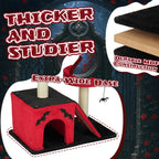 Red Black Gothic Cat Tower with Condo and Spider Toy