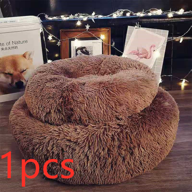 Dog, Cat Beds For Small Dog and Cat Round Plush