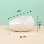 Oblique Mouth Ceramic Pet Bowl – Cat & Dog Food & Water Dish