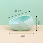 Oblique Mouth Ceramic Pet Bowl – Cat & Dog Food & Water Dish