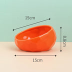 Oblique Mouth Ceramic Pet Bowl – Cat & Dog Food & Water Dish