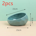 Oblique Mouth Ceramic Pet Bowl – Cat & Dog Food & Water Dish