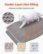 Cat Litter Trapping Mat 30 X 24 In Double Layer Honeycomb Non-Slip & Urine-Proof