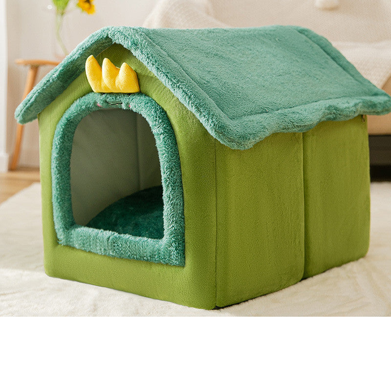 Foldable Dog, Cat Winter Bed, House Enclosed Cave Sofa