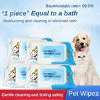 Dog Cat Pet Wet Wipes For Paws And Butt, Ears Eyes