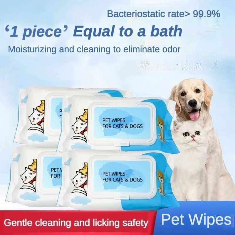 Dog Cat Pet Wet Wipes For Paws And Butt, Ears Eyes