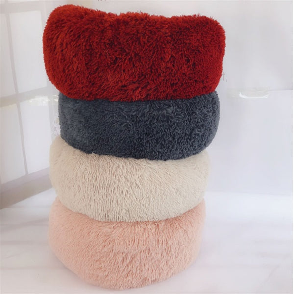 Fluffy Cat Nest Pad – Round Winter Mattress for Pets