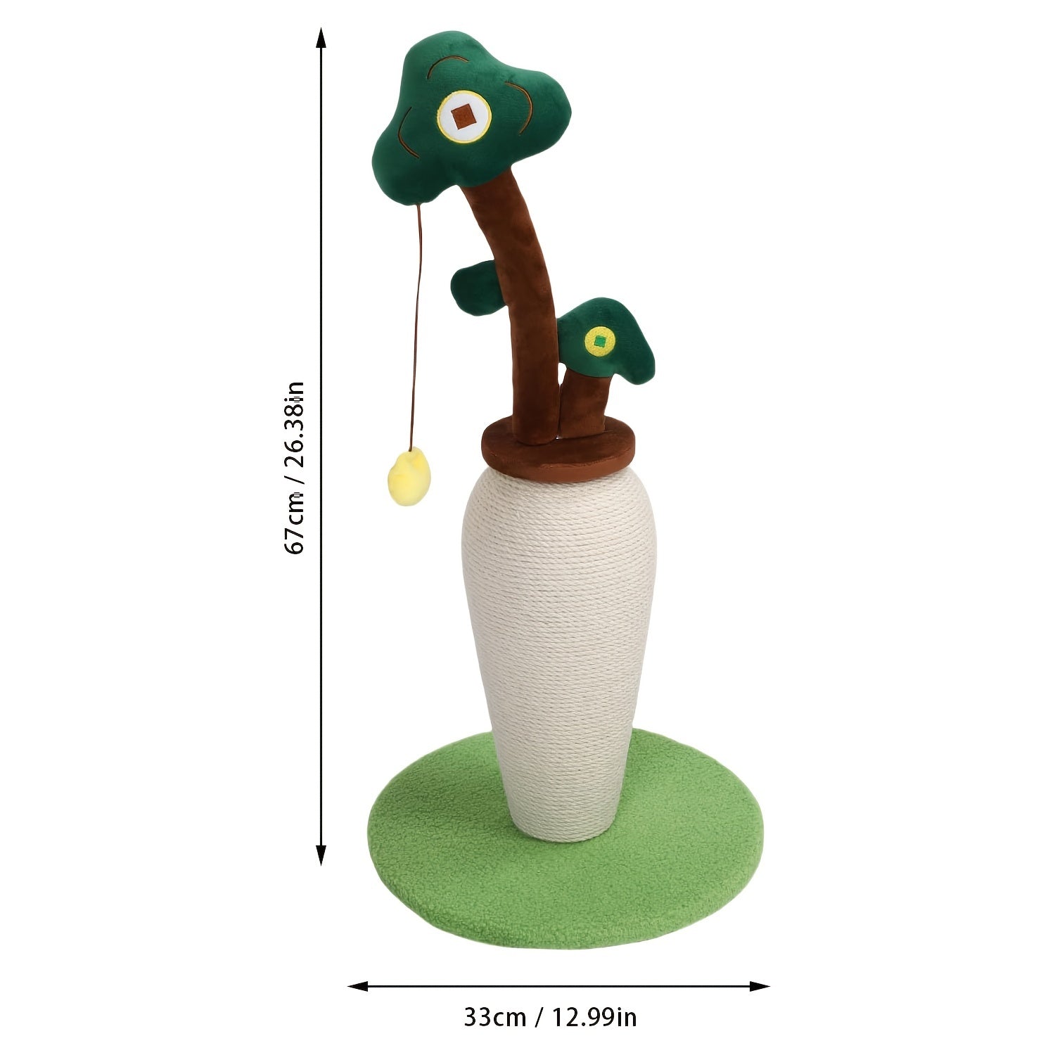Vertical Sisal Cat Scratching Pole with Ball Track Toy