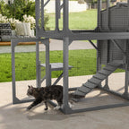 Catio Outdoor Cat House with Platforms, Swing, and Removable Cover