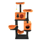 Large Halloween Cat Tower with Perches, Hammocks, and Scratching Posts