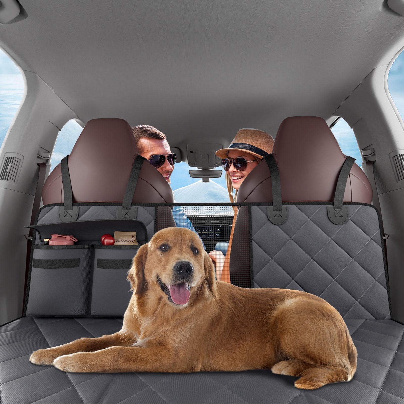 Waterproof 600D Dog Car Seat Cover For Back Seat 54 X 24 In