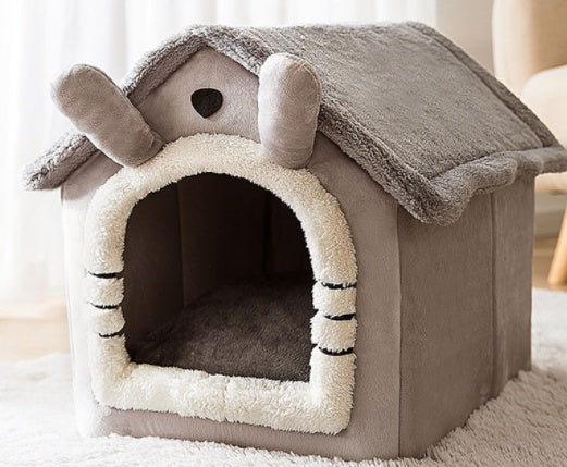 Foldable Dog, Cat Winter Bed, House Enclosed Cave Sofa