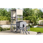 Catio Outdoor Cat House with Platforms, Swing, and Removable Cover