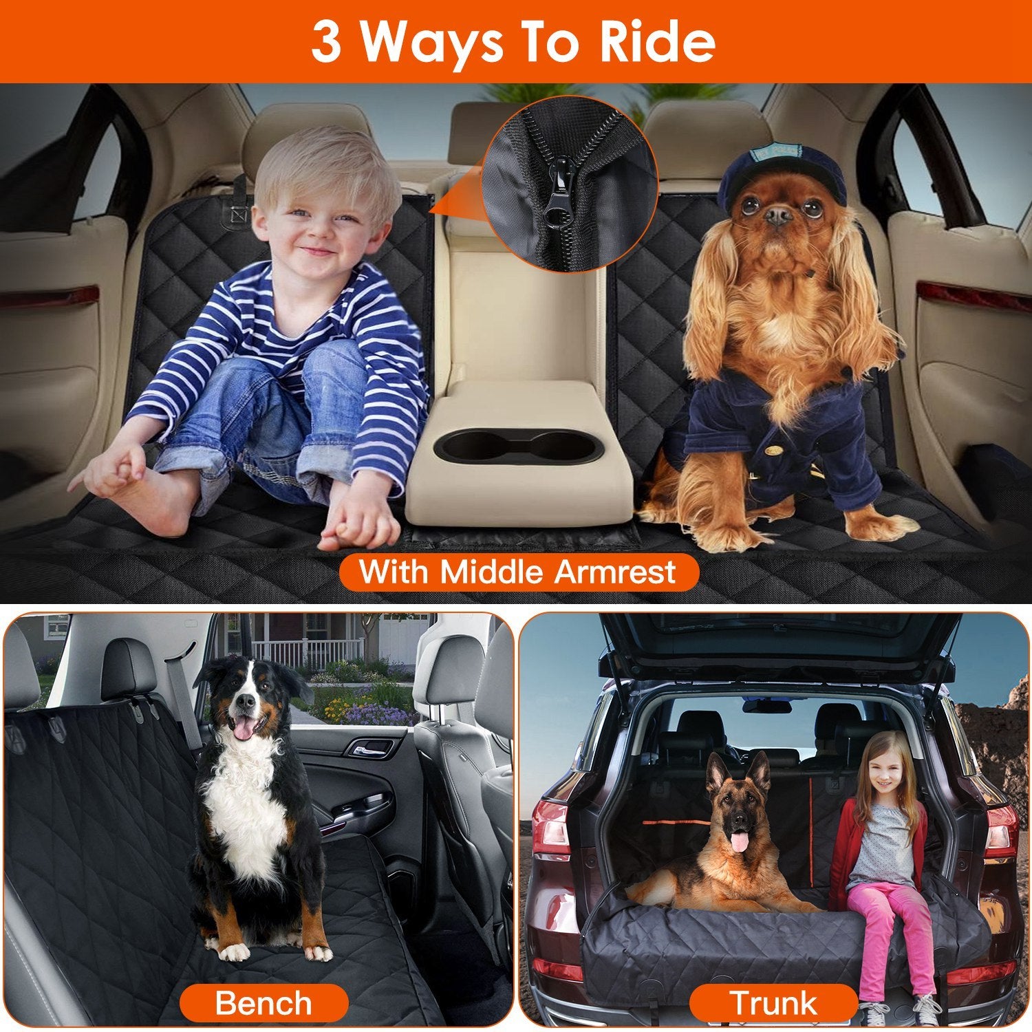 1Pc Dog Car Seat Cover Waterproof Seat Cover With Dog Seat Belt For Car Truck SUV