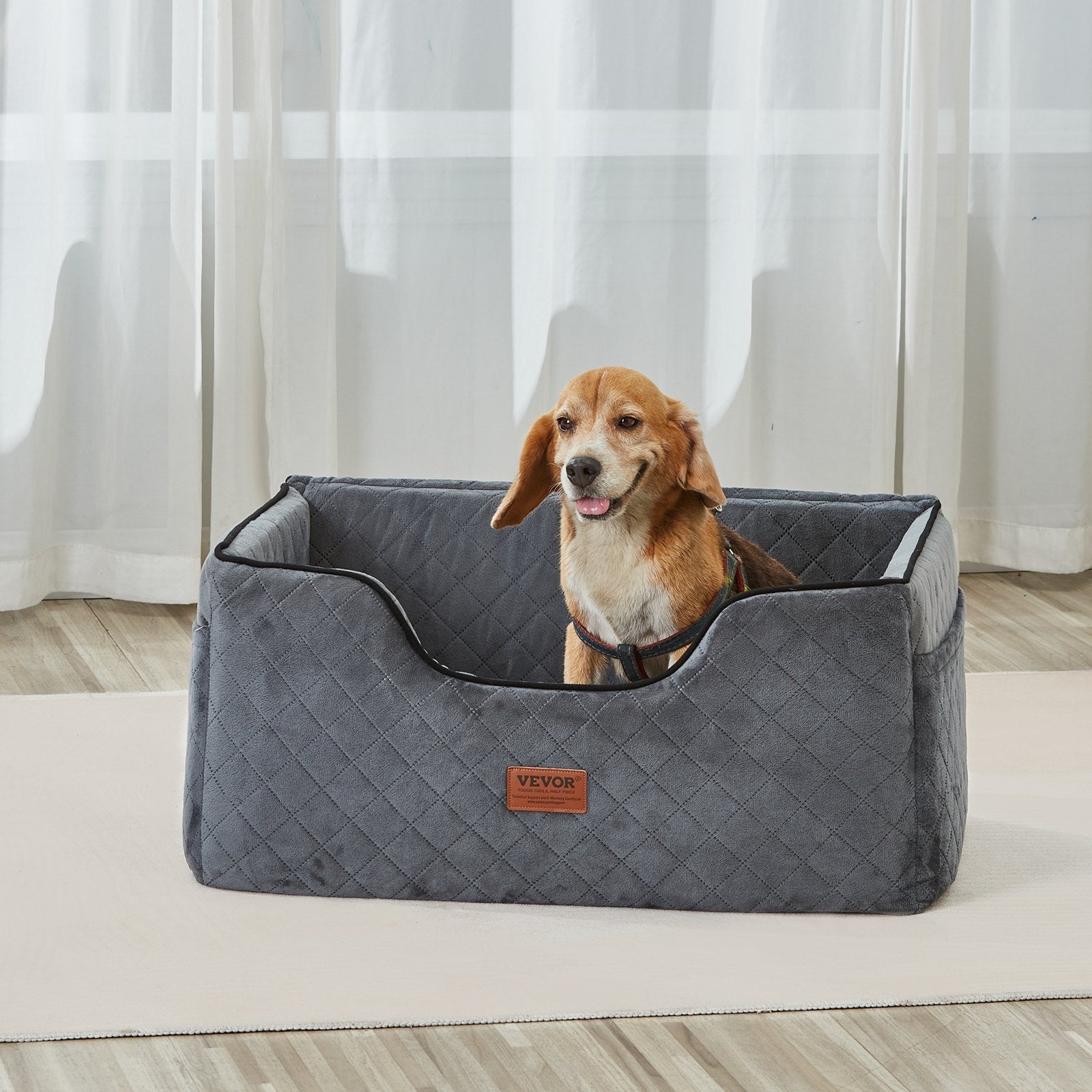 Dog Booster Car Seat Small Medium Large Dog Up To 55 Lbs Gray