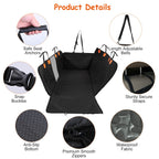 600D Waterproof Dog Car Seat Cover – Back Seat Protector with Side Flaps