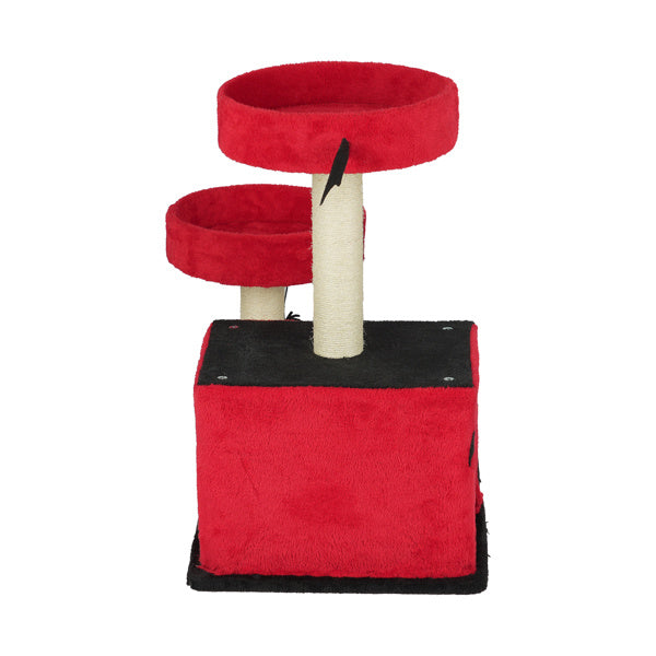 Red Black Gothic Cat Tower with Condo and Spider Toy
