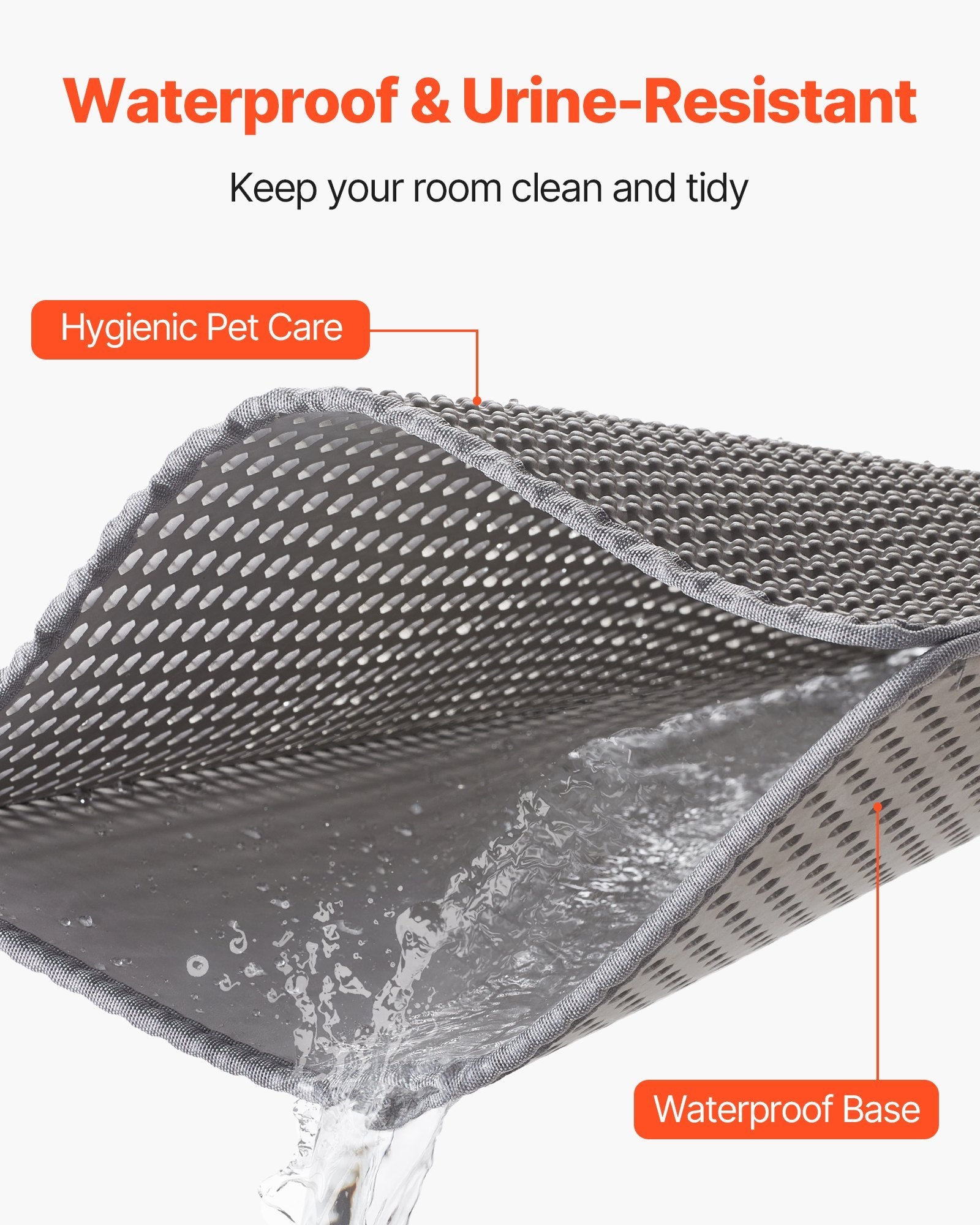 Cat Litter Trapping Mat 30 X 24 In Double Layer Honeycomb Non-Slip & Urine-Proof