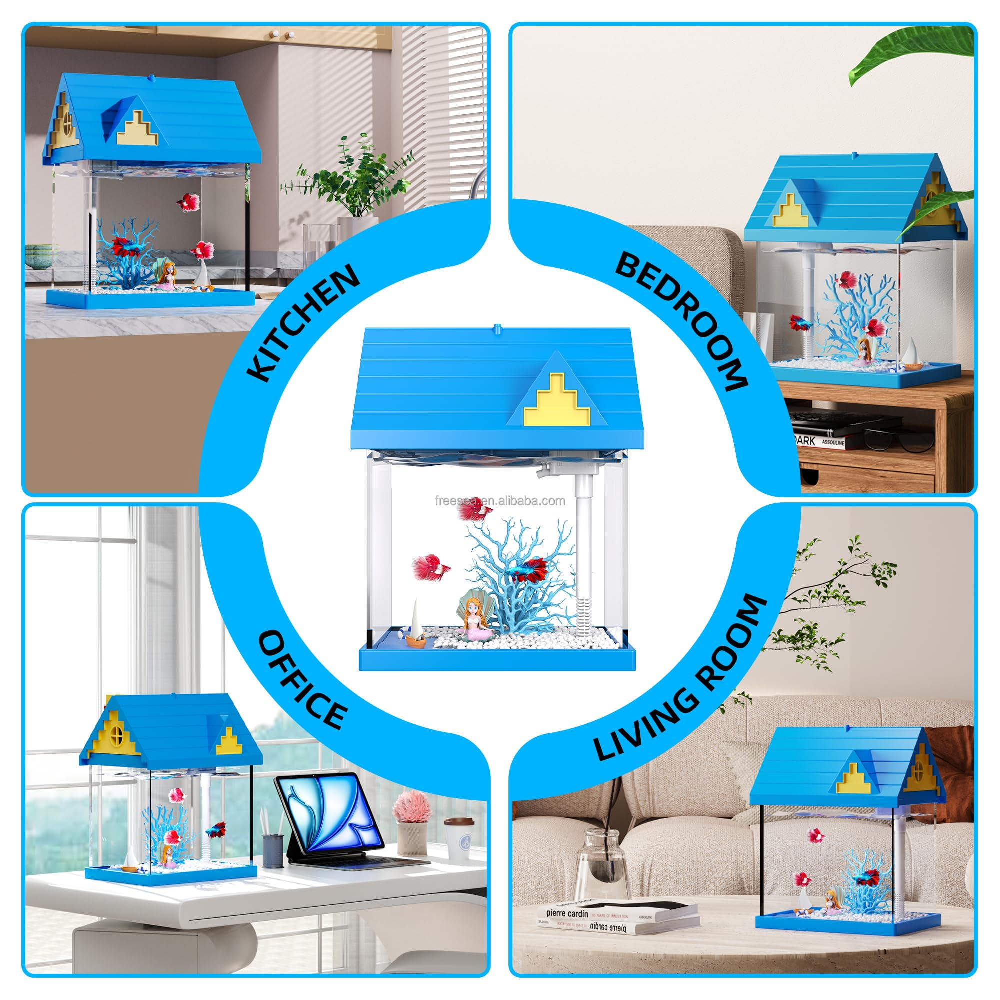 2-gallon Acrylic Fresh-keeping Fish Tank, Equipped With Filtration And Lighting, Suitable For Shrimp, Jellyfish, And Goldfish, Ideal For Children's Bedrooms.