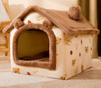 Foldable Dog, Cat Winter Bed, House Enclosed Cave Sofa