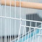 55inch 2 In 1 Bird Cage Aviary Parakeet House For Finches, Budgies With Wheels, Light Blue