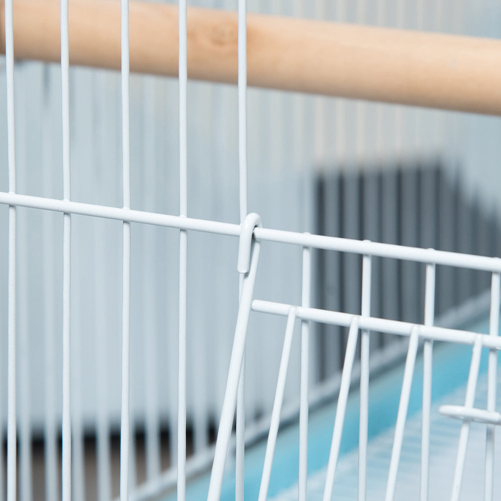 55inch 2 In 1 Bird Cage Aviary Parakeet House For Finches, Budgies With Wheels, Light Blue