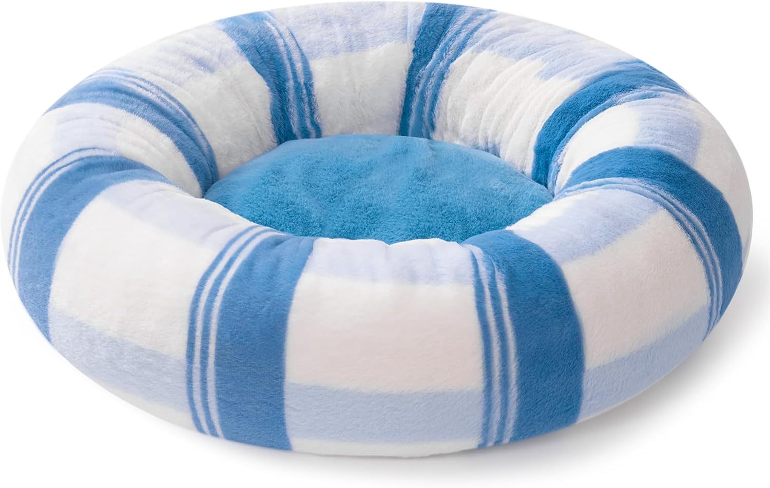 Round Dog Cat Washable Bed With Non-Slip Bottom, Soft Fluffy Bed For Puppy & Kitten, 23 Inch
