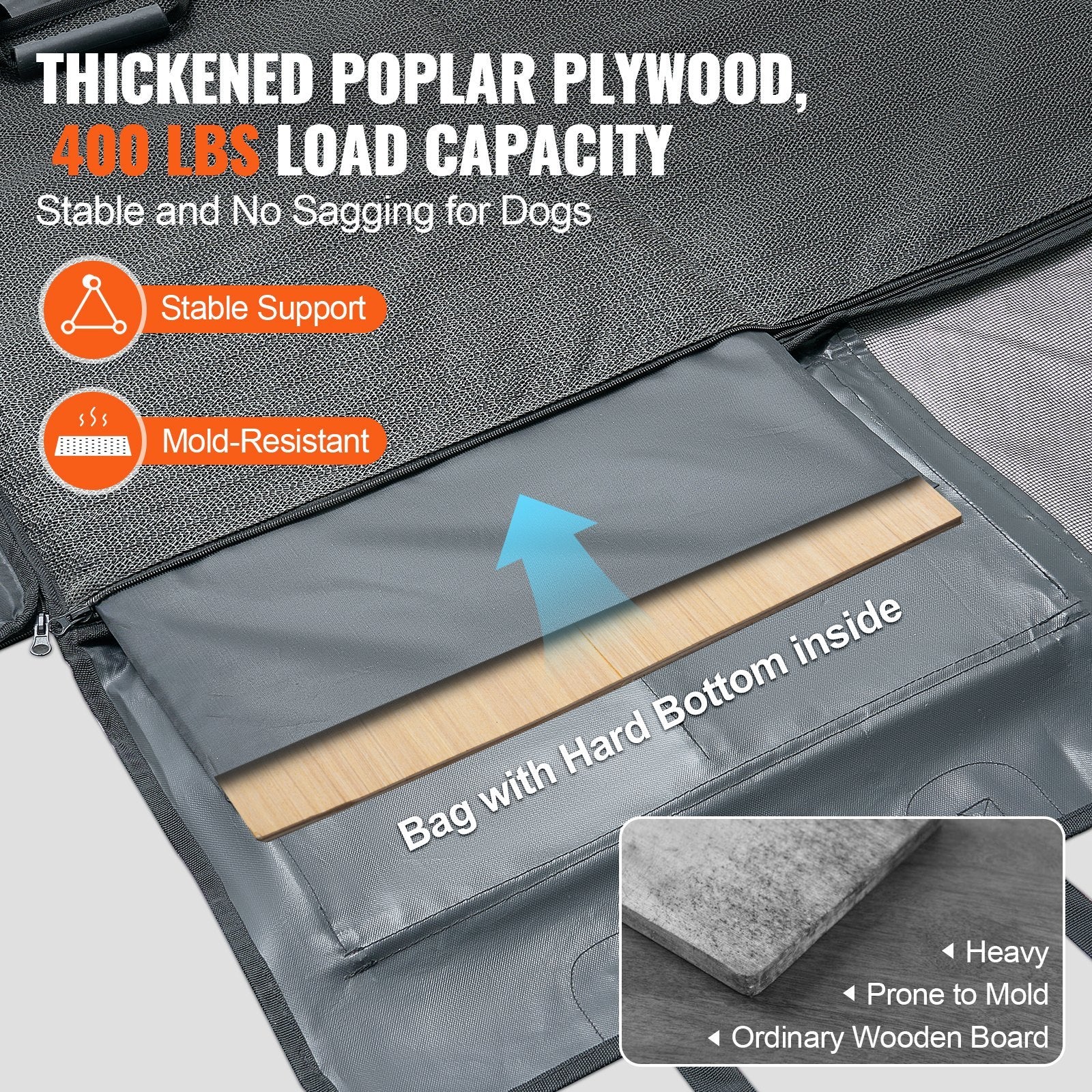 54 X 24 In 600D Waterproof Dog Car Seat Cover For Back