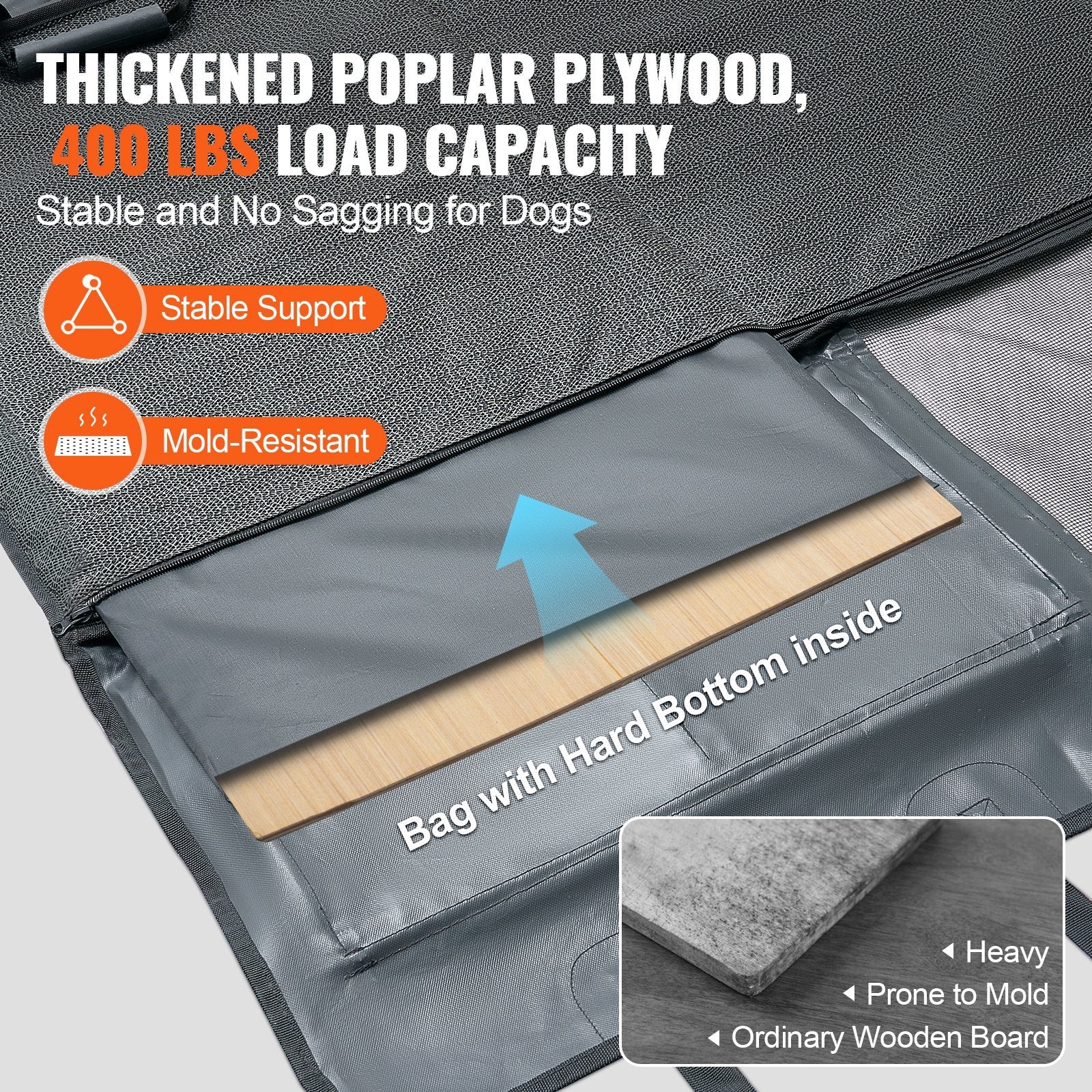 Waterproof 600D Dog Car Seat Cover For Back Seat 54 X 24 In