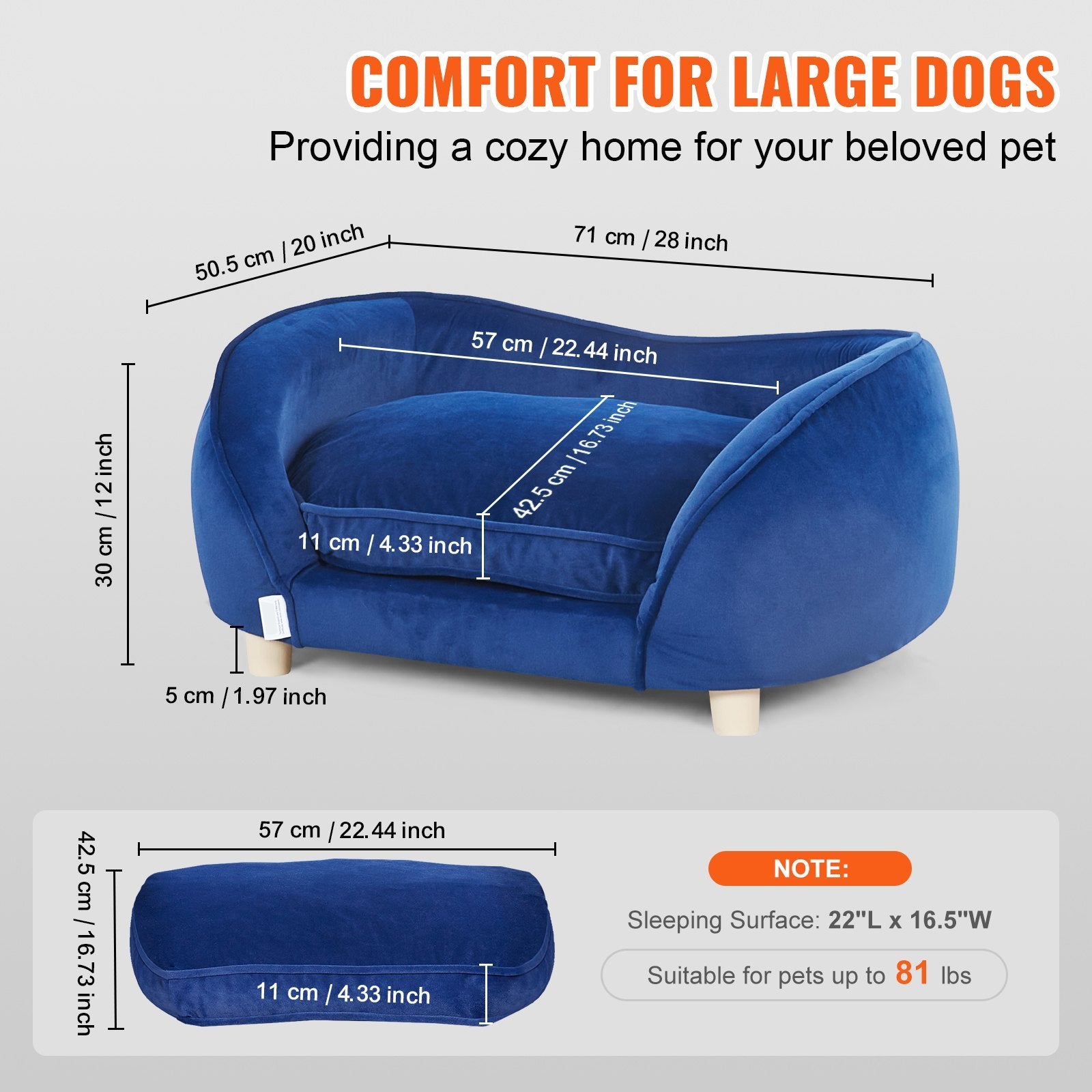 Pet Sofa Dog Couch For Medium-Sized Dogs And Cats Dog Sofa Bed 81 Lbs