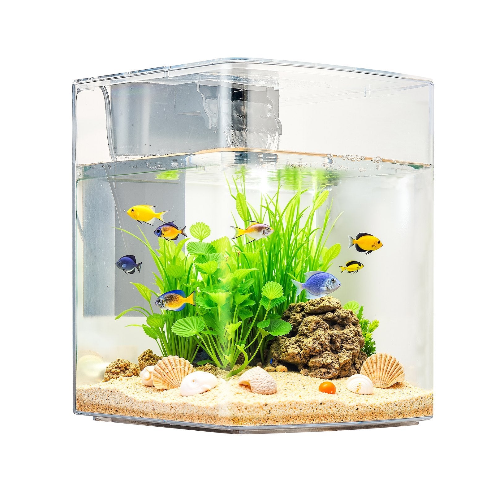 2 Gallon Fish Tank Aquarium Smart Arch Clear GPPS 3 Color Self Cleaning