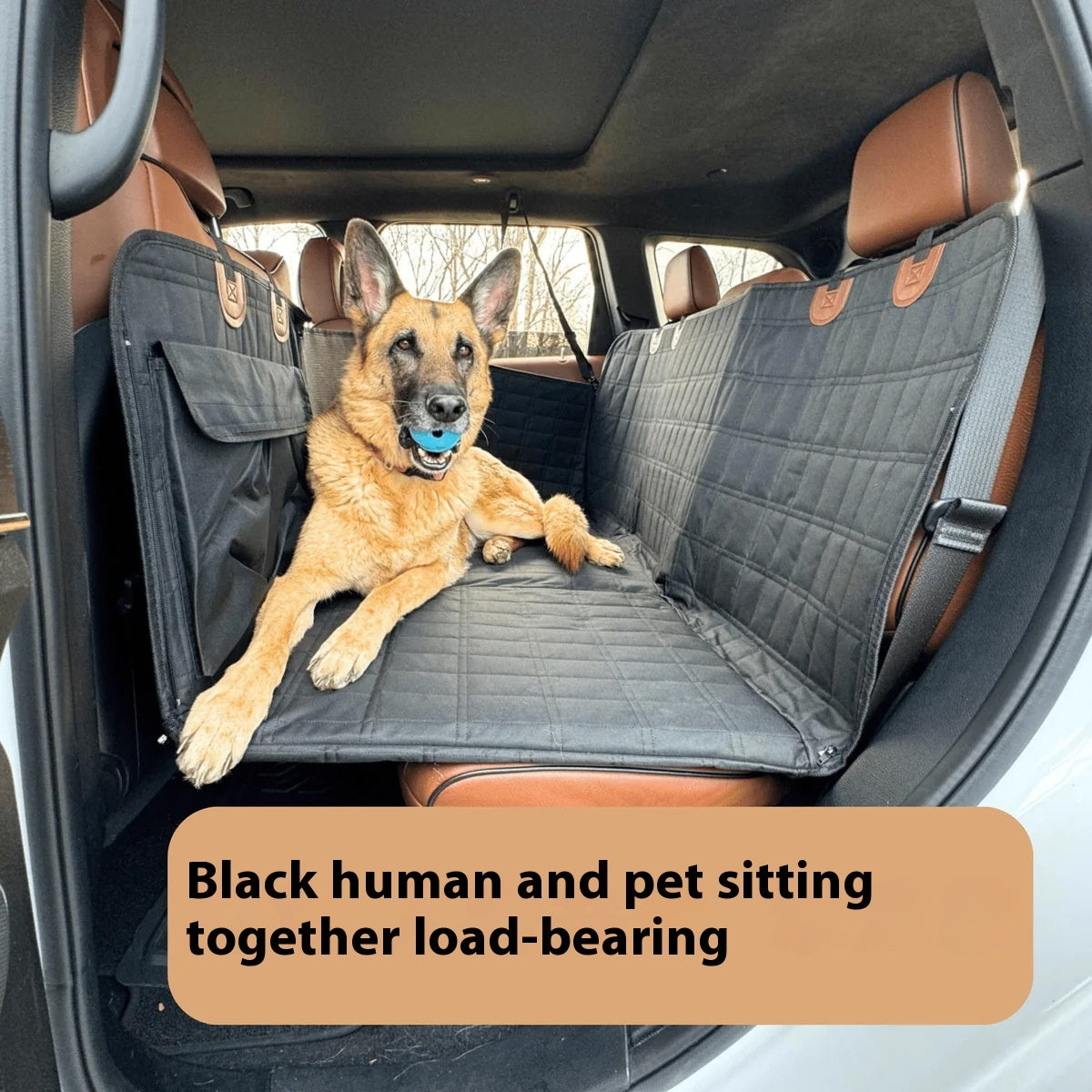Supportive Car Dog Bed for Rear Seat – Widened Base & Pet Comfort Pad
