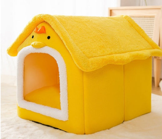 Foldable Dog, Cat Winter Bed, House Enclosed Cave Sofa