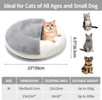 Washable Pet Bed With Blanket & Non-Slip Base For Cats & Small Dogs 22'' X 22'', White