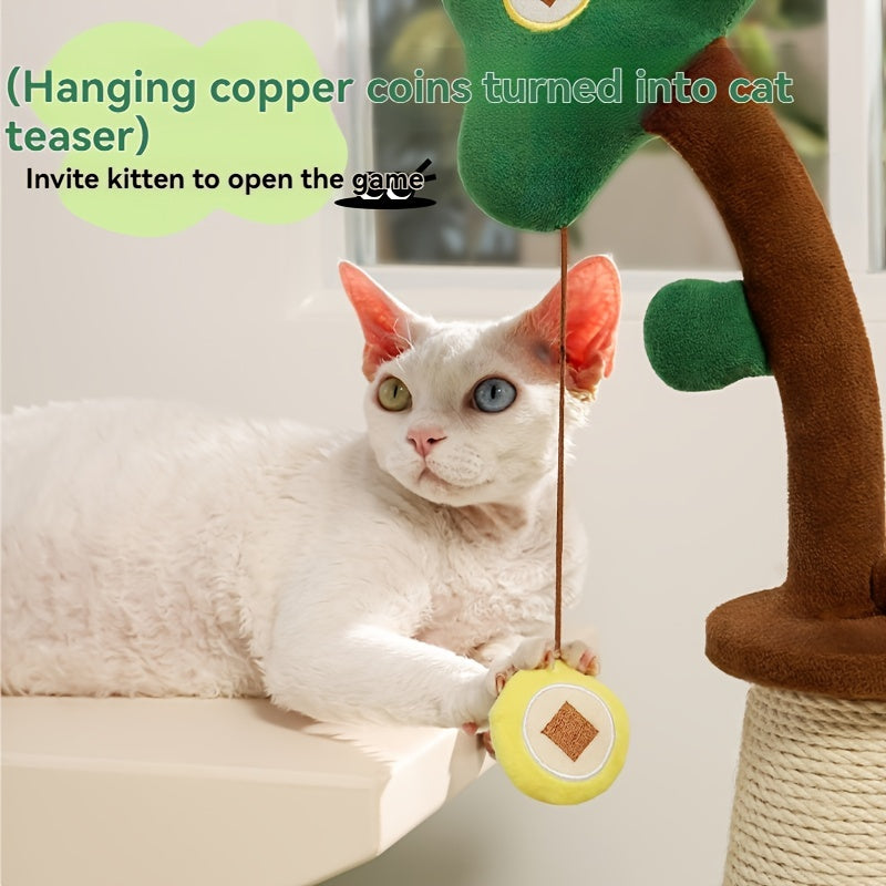 Vertical Sisal Cat Scratching Pole with Ball Track Toy