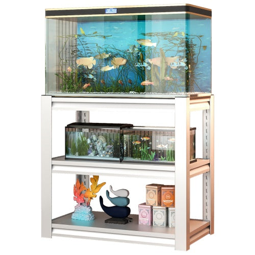 20-30 Gallon Fish Tank Stand - Adjustable 3-Tier Metal Aquarium Stand, Adjustable Heavy Duty Reptile Tank Stand, Tank Not Included