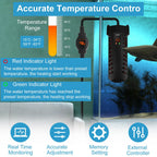 500W Submersible Aquarium Heater Temperature Adjustable External Controller 79Gal Fish Tank Heater Aquarium Thermostat Heater For Freshwater Saltwater