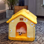 Foldable Dog, Cat Winter Bed, House Enclosed Cave Sofa