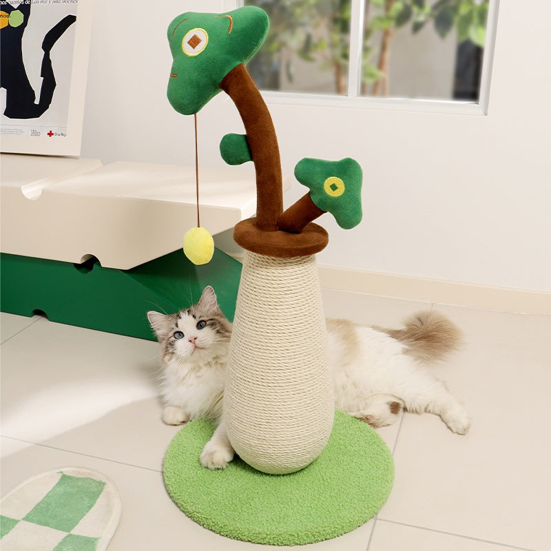 Vertical Sisal Cat Scratching Pole with Ball Track Toy