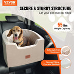 Dog Booster Car Seat, Car Seat For Small Medium Dog Up To 55 Lbs Brown