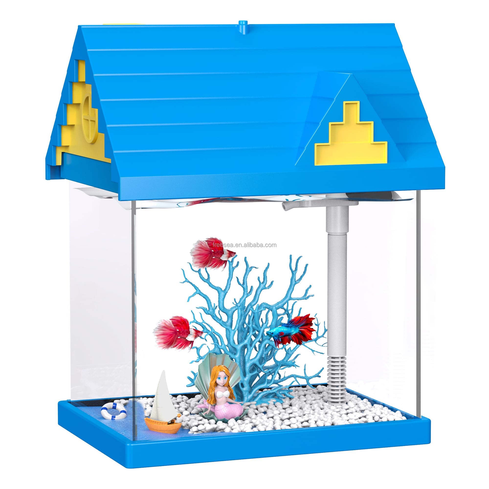 2-gallon Acrylic Fresh-keeping Fish Tank, Equipped With Filtration And Lighting, Suitable For Shrimp, Jellyfish, And Goldfish, Ideal For Children's Bedrooms.