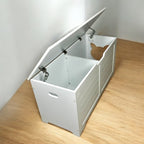 White Cat Litter Box Furniture with Top Opening, Hidden Washroom Cabinet for Large Cats