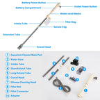 1 Set Multifunctional Electric Aquarium Gravel Cleaner Kit Length Adjustable Automatic Fish Tank Vacuum Cleaner Change Water Wash Sand Filter Dirt Removal