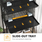 Double Stackable Bird Cage On Wheels With Stand, For Canaries