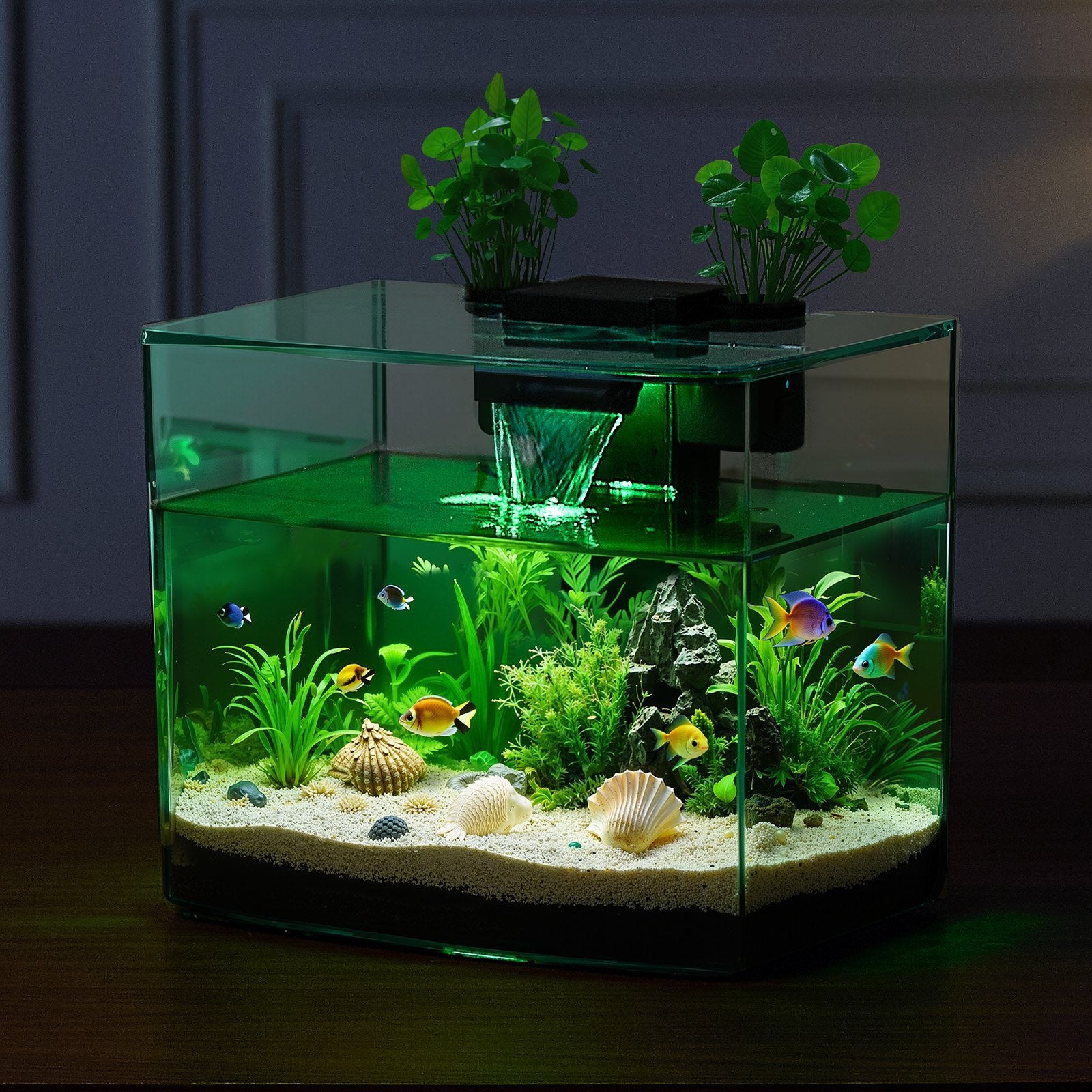 3.5 Gallon Fish Tank Aquarium Smart Arch Clear GPPS 3 Color Self Cleaning