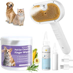 Universal Pet Steam Brush For Cat And Dog, 3-in-1 Spray Hair Removal Comb