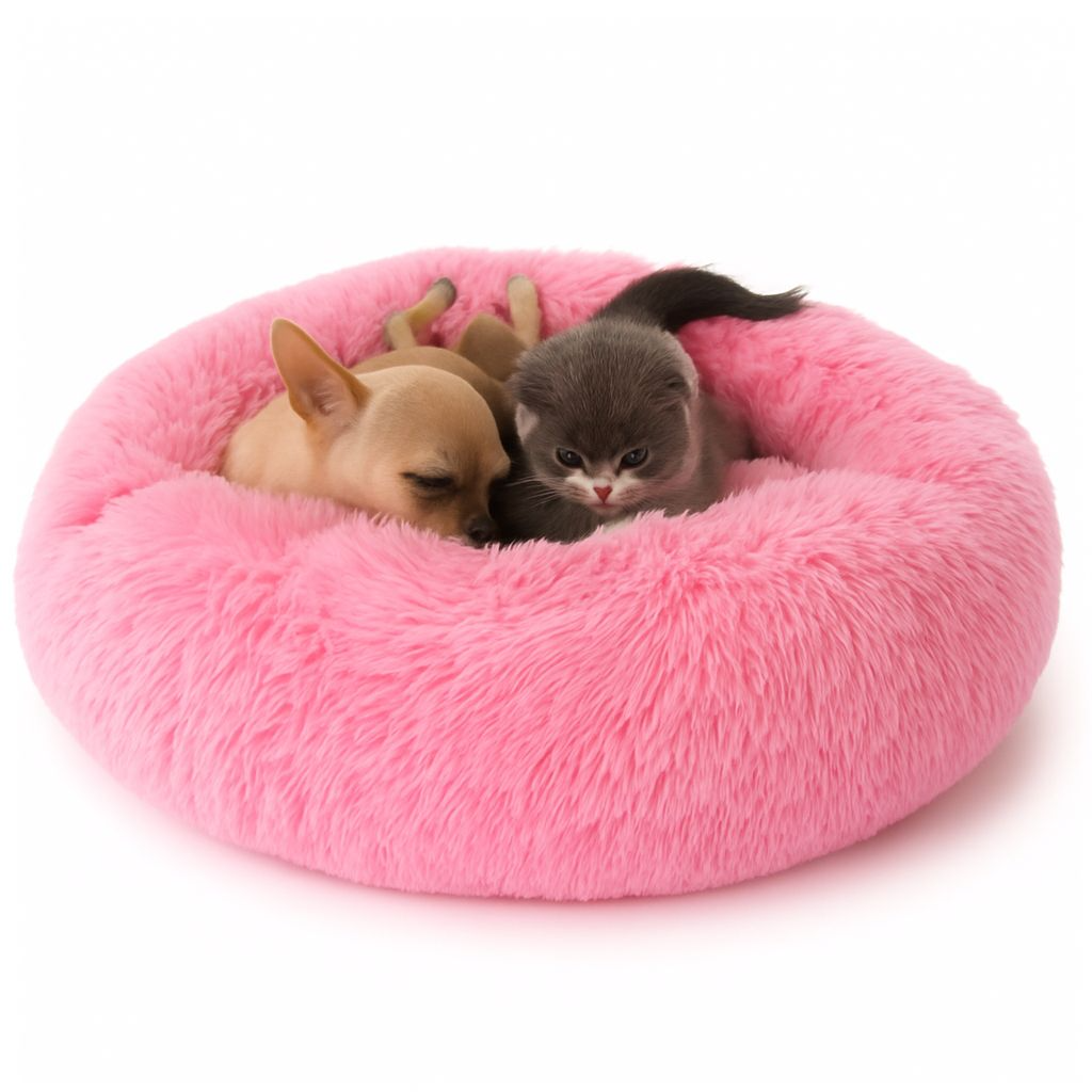 Fluffy Cat Nest Pad – Round Winter Mattress for Pets